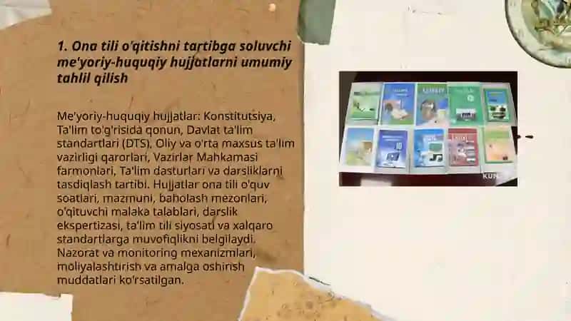 Ona tili o‘qitishning me’yoriy-huquqiy asoslari bilan tanishish 3