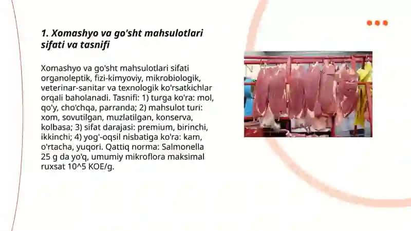 Xomashyo va go'sht mahsulotlari texnalogoyasi 3