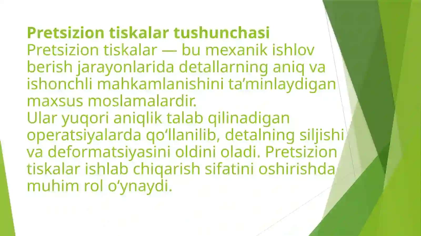 Pretsizion tiskalarning ahmiyati 3