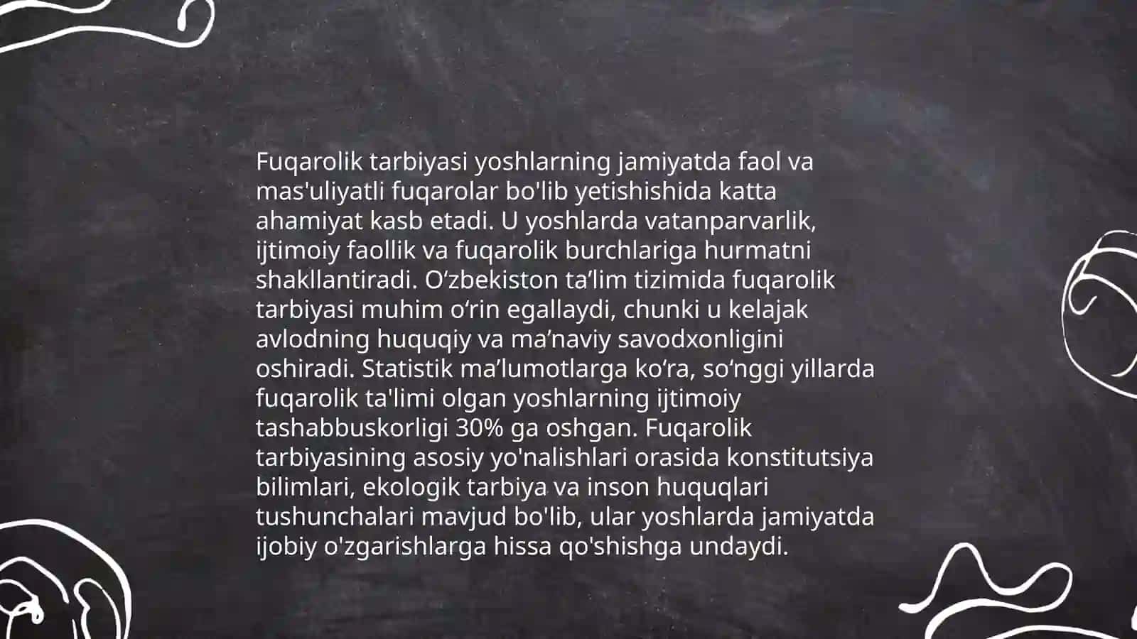 Fuqorolik tarbiyasi. Mafkuraviy tarbiya. Maʼnaviy axloqiy tarbiya 3