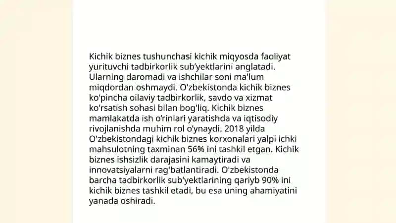 Kichik biznes obektlari subektlari va shakllari 3