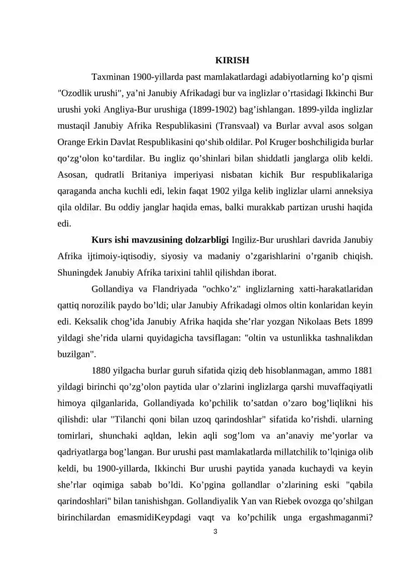 JANUBIY AFRIKA INGILIZ-BUR URUSHLARI DAVRIDA 3