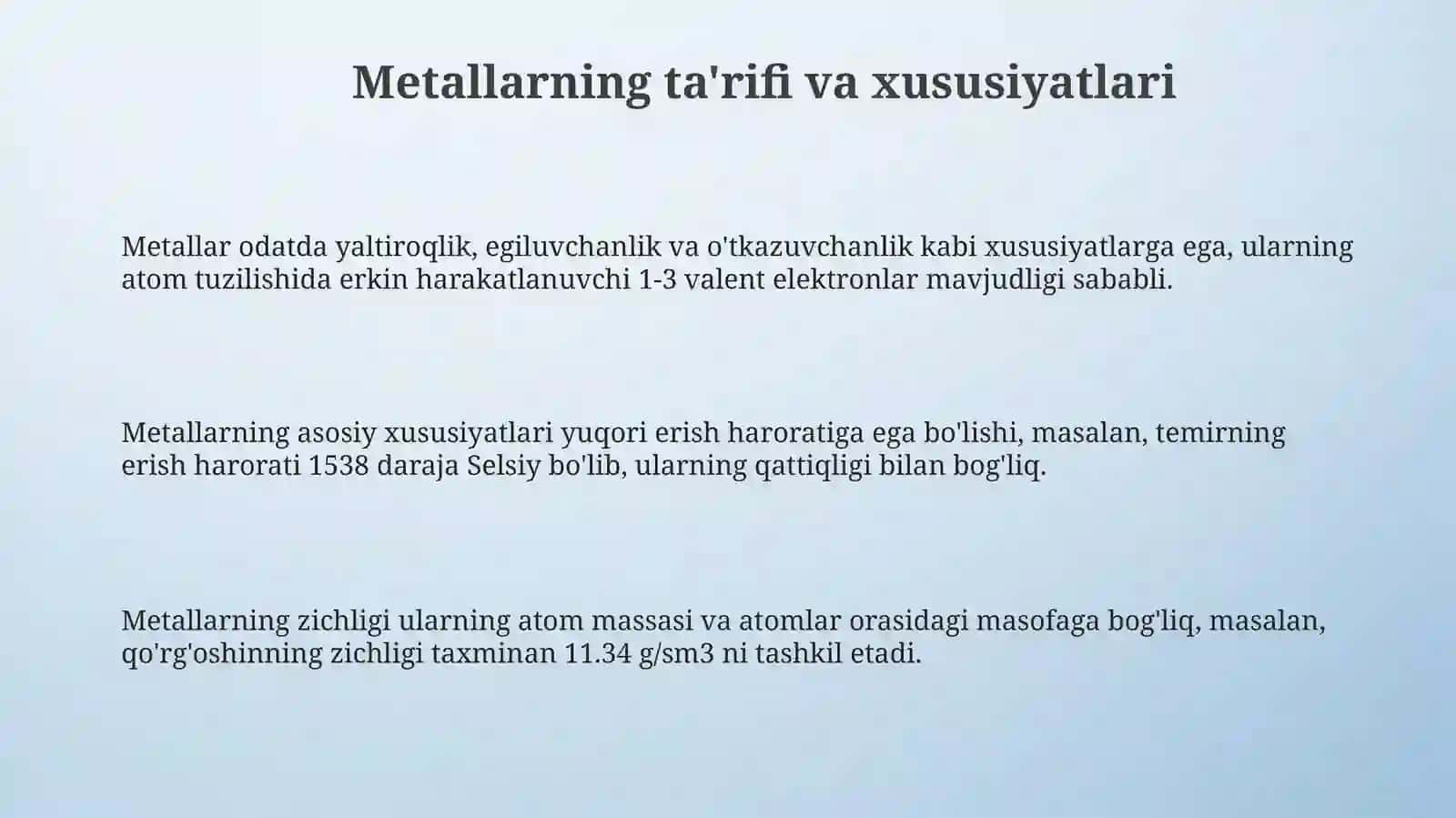 Metallarning ahamiyati: Sanoat, Kundalik Hayot va Kelajak 3