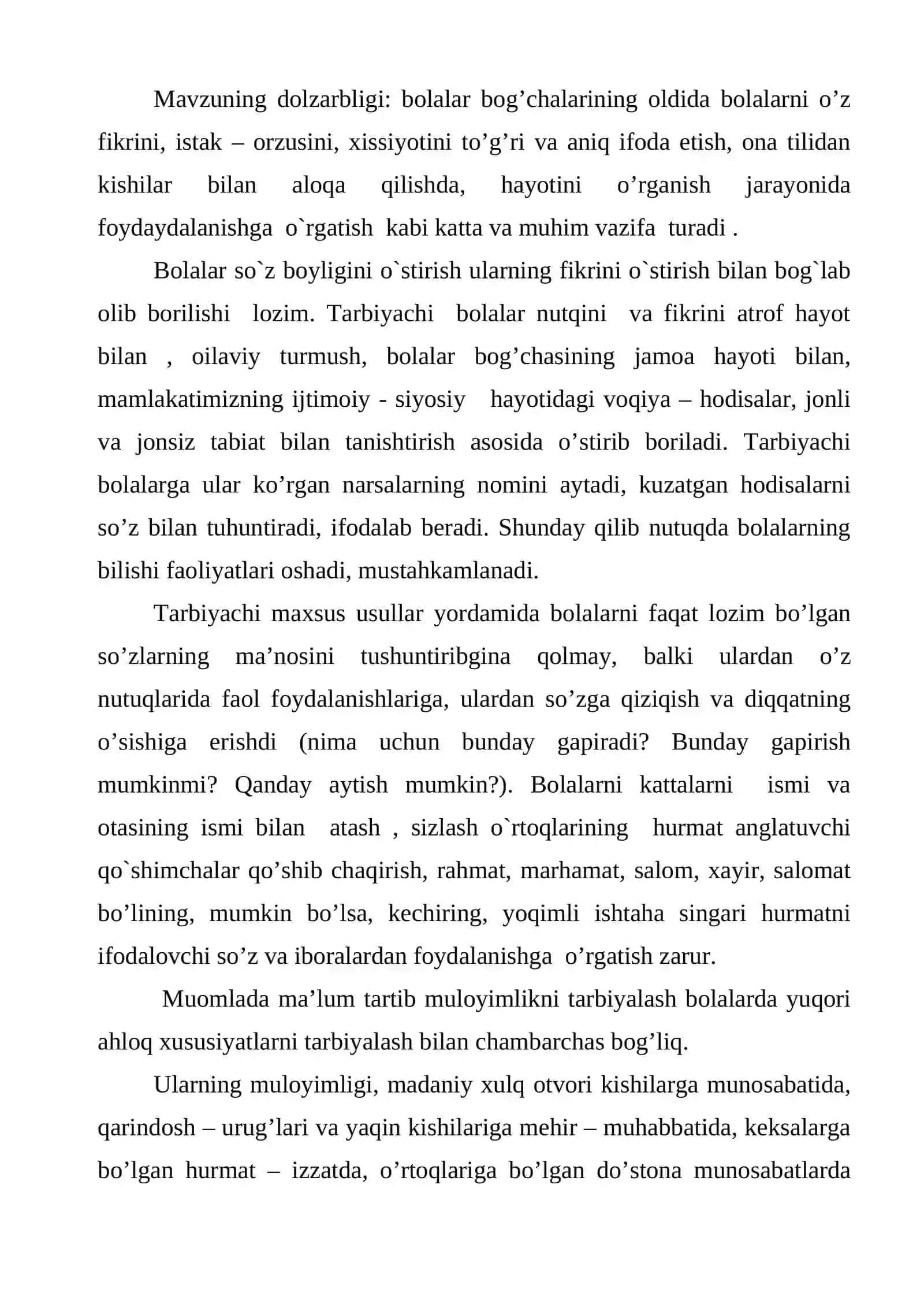 Maktabgacha yoshdagi bolalar nutqiga qo’yilgan talablar 3