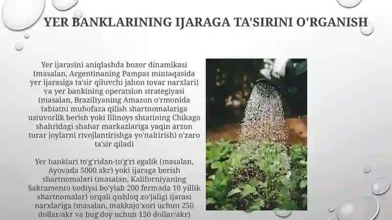 Qishloq xoʻjaligi. ijara xaqi va renta 3