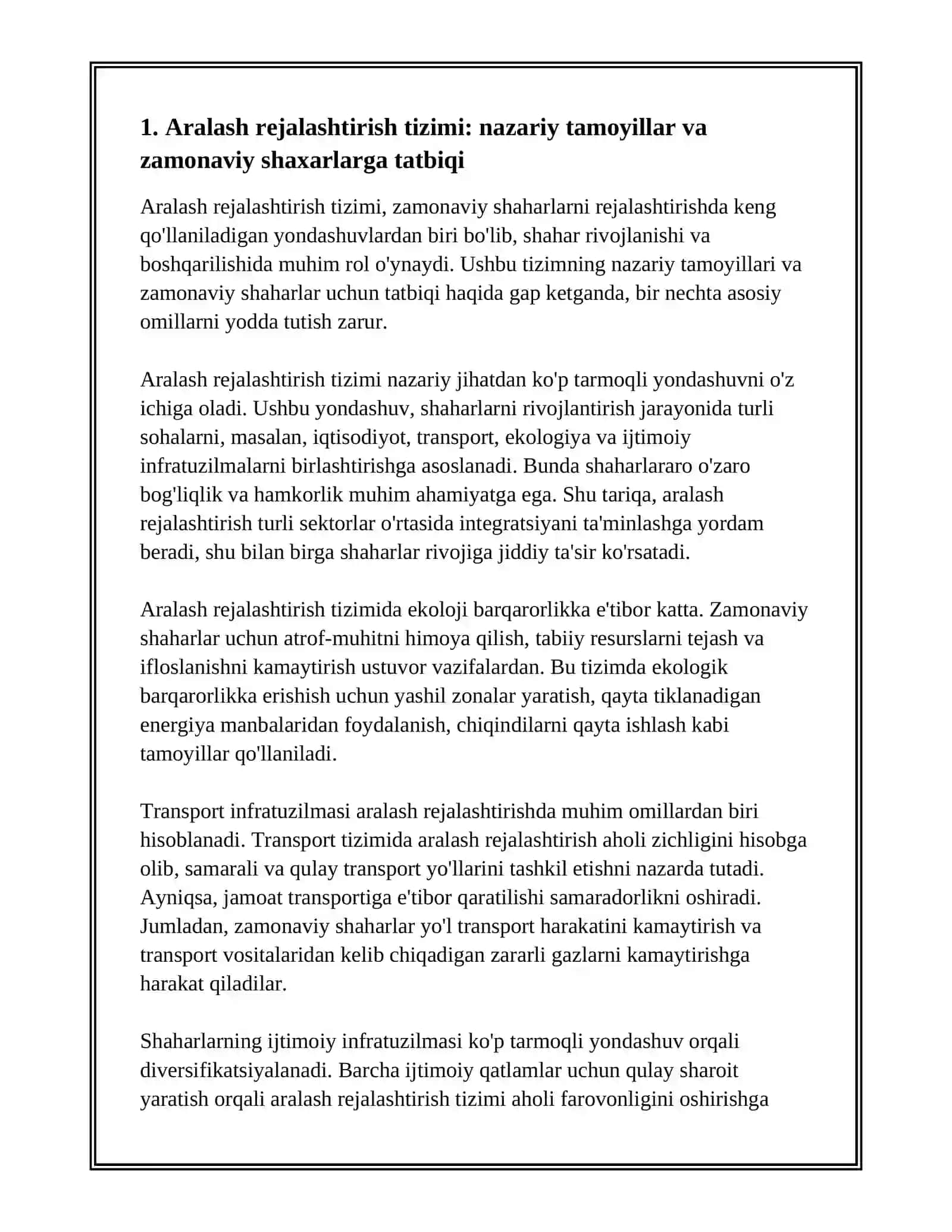 ARALASH REJALASHTIRISH TIZIMINING ZAMONAVIY SHAXARLARDA QOLLANILISHI 3
