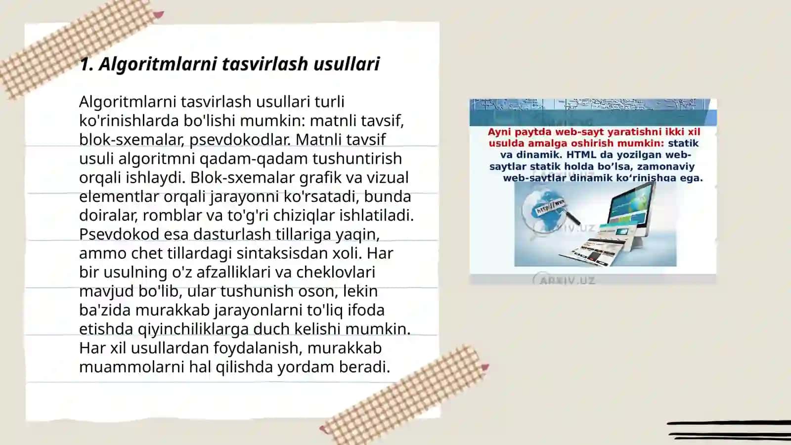 Algoritimlashtirish va dasturlash asoslarini taxlil qilish vositalari 3