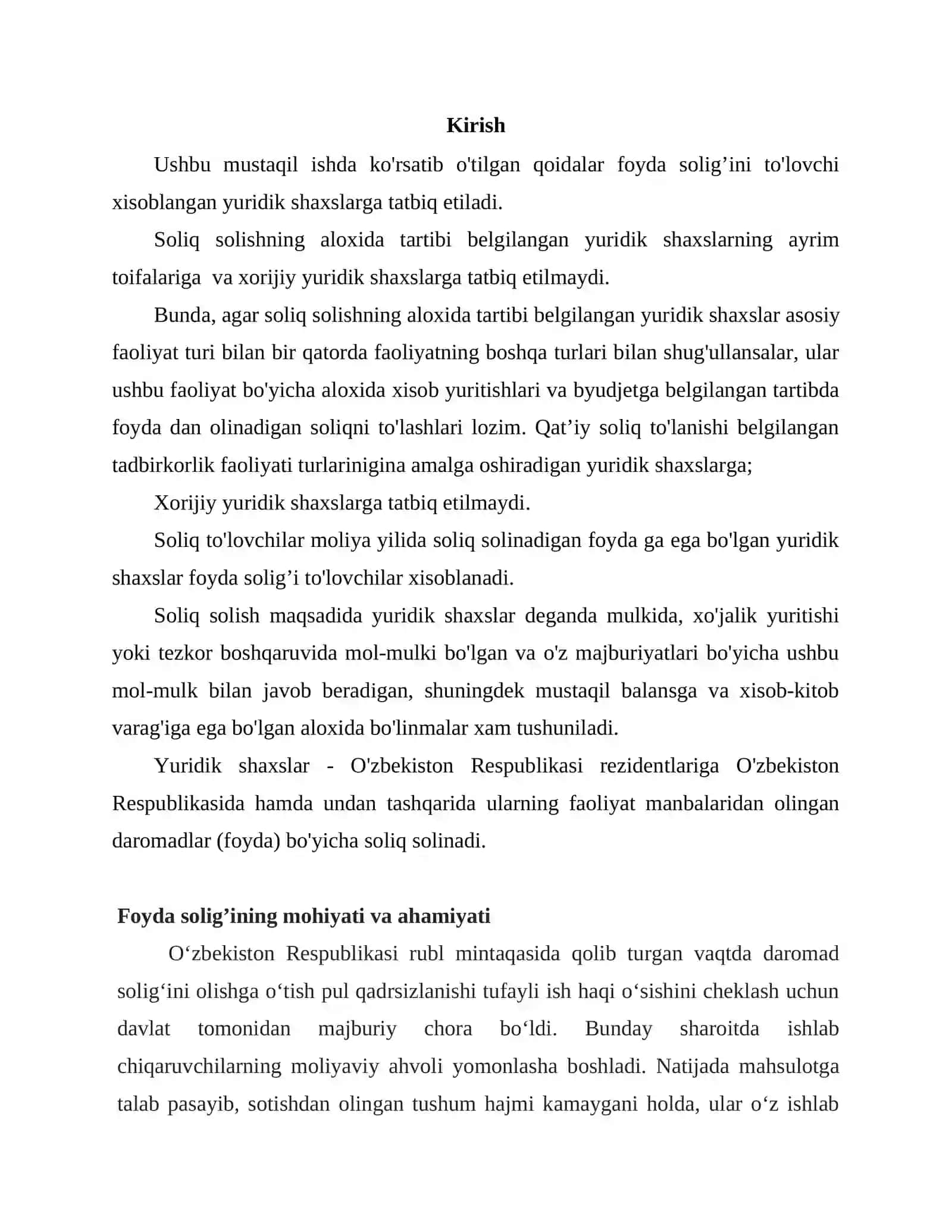 Foyda solig`ini hisoblash chiqarish, soliq hisobotini taqdim etish hamda to`lash tartibi 3