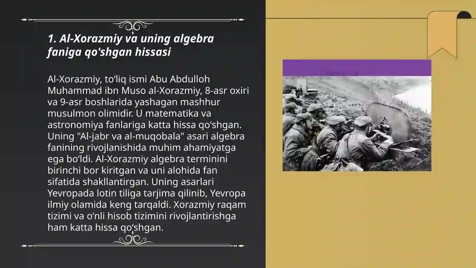 Al-Xorazmiy va uning algebra faniga qo'shgan hissasi 3