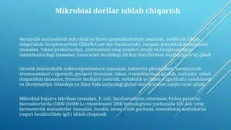 Mikroorganizmlarni gen muhandisligida qo'llanilishi 3
