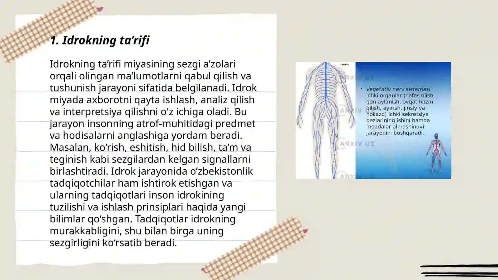 Idrokning ta’rifi va uning xususiyatlari. Psixikaning felogenetik taraqiyoti Diqqatning rivojlanishi va diqqat faoliyatning zaruriy sharti 3