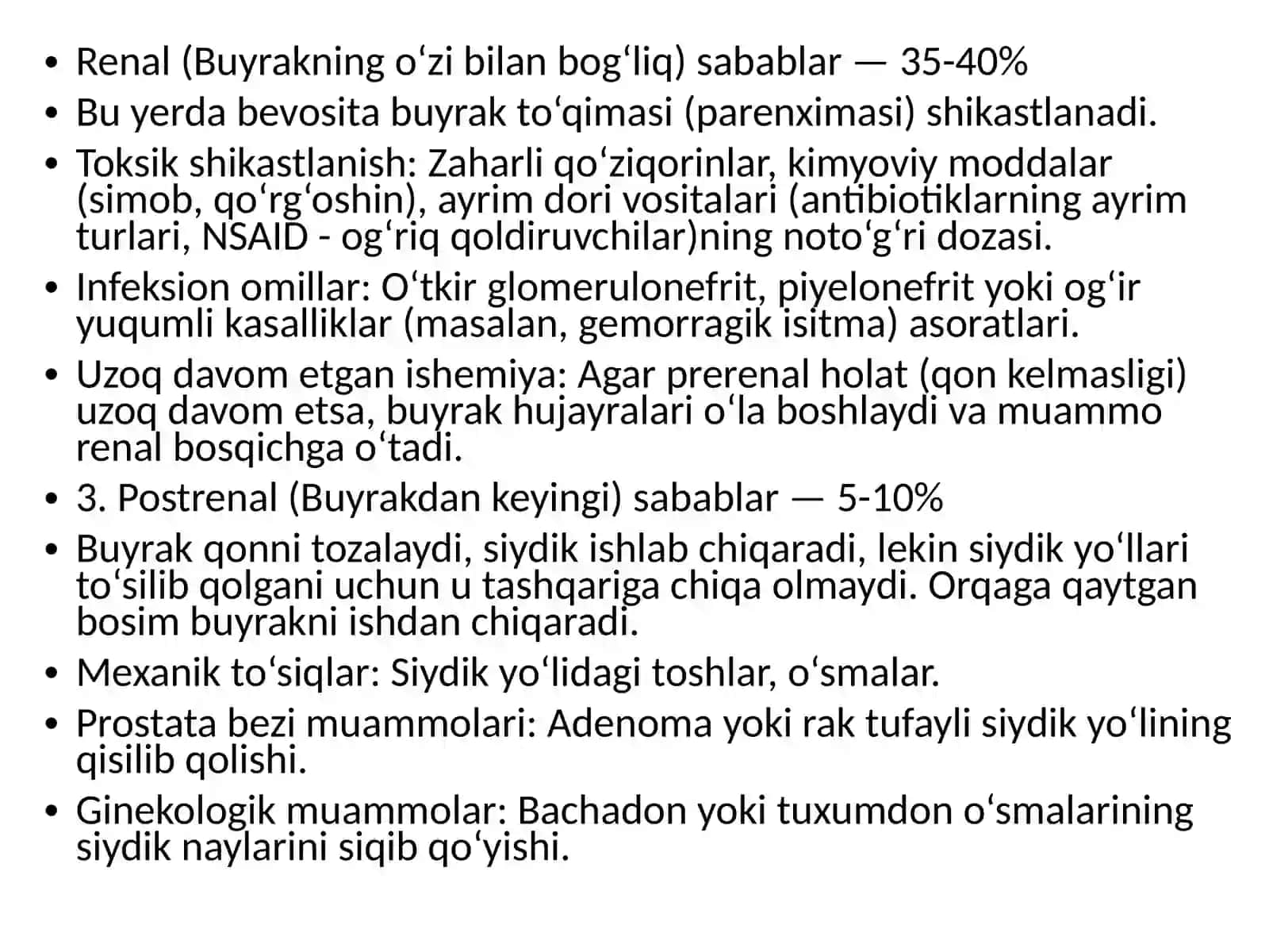 O'tkir buyrak yetishmovchiligi 3