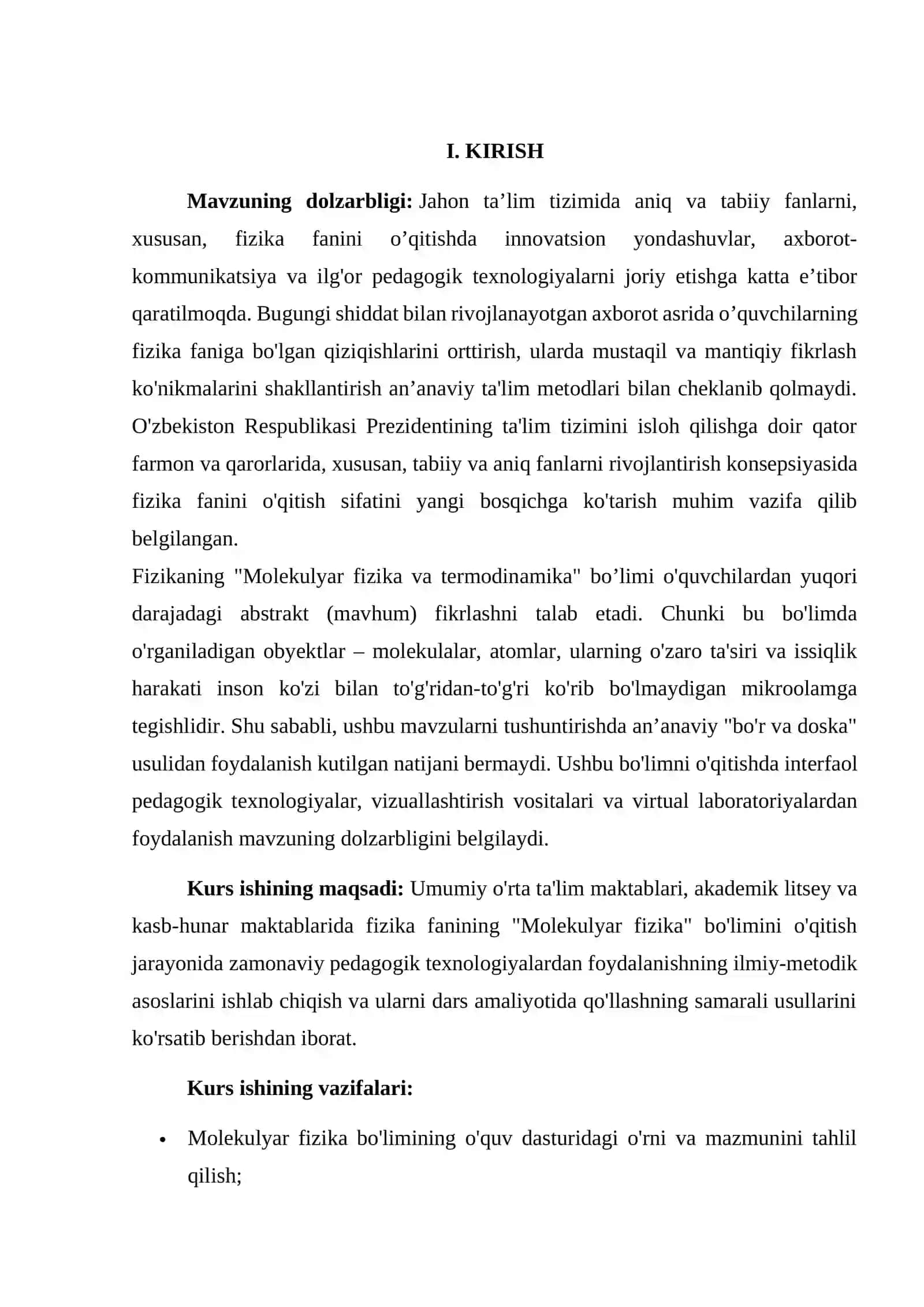“Molekulyar fizika” bo’limiga oid mavzularni o’qitishda pedagogik texnologiyalardan foydalanish usullari 3