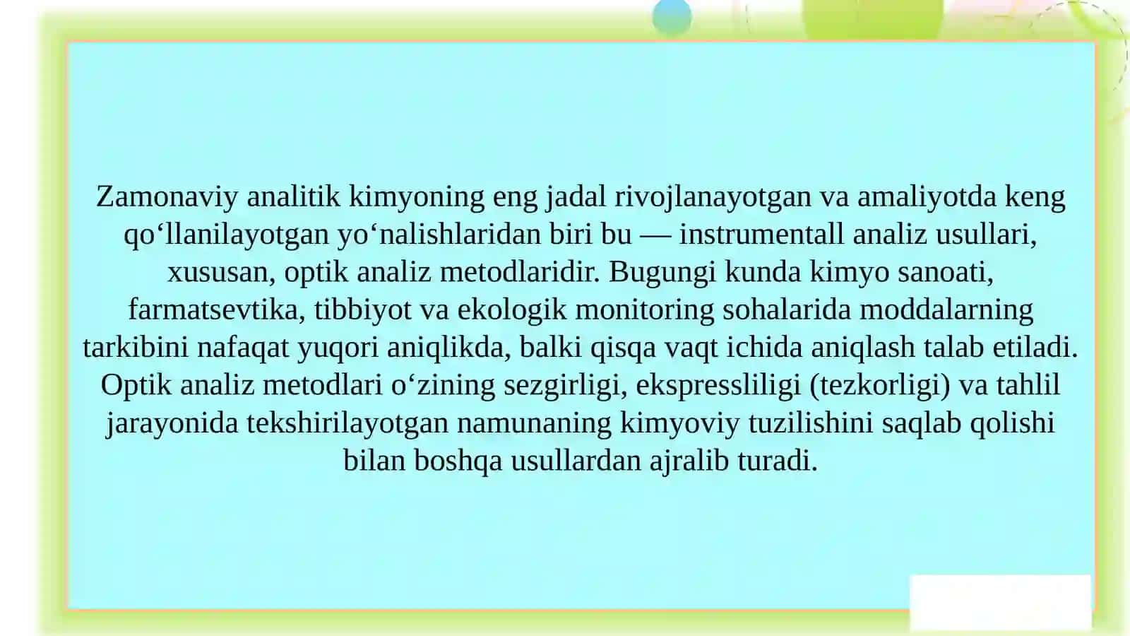 Optik analiz metodlari SLAYD 3