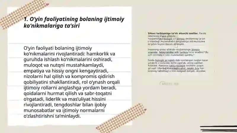 Bola shaxsining ijtimoiy rivojlanishida oʻyin faoliyatining oʻrni 3