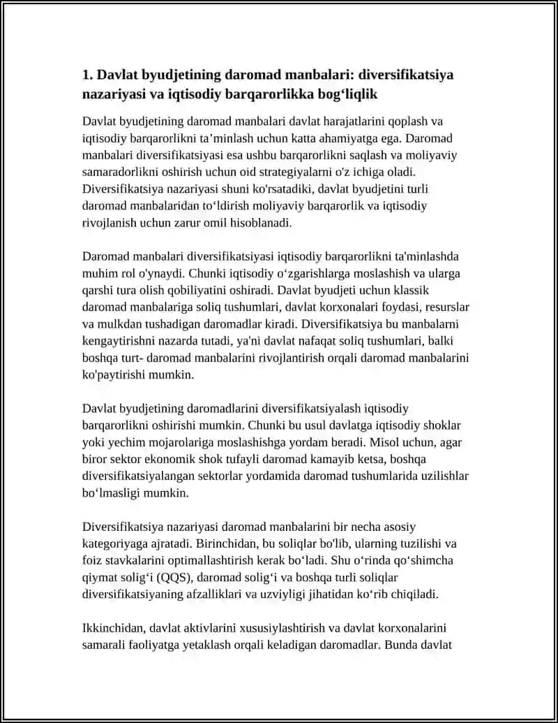 Diversifikatsiya Qilishning Byudjet Daromadlariga Taʼsiri 3