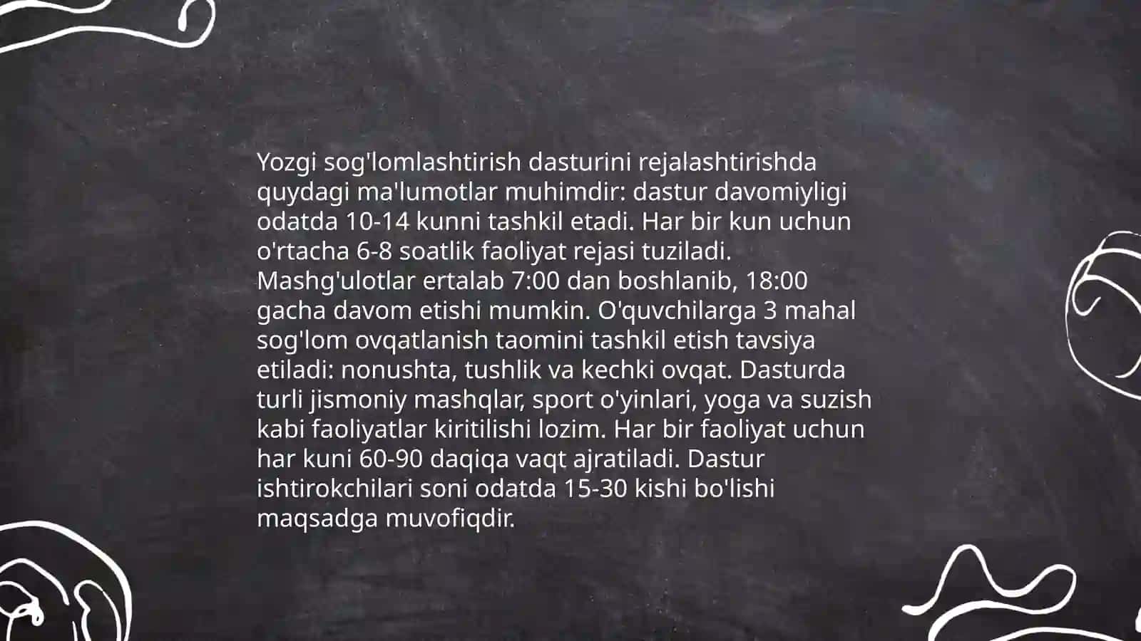 Yozgi sog'lomlashtirish dasturi 3