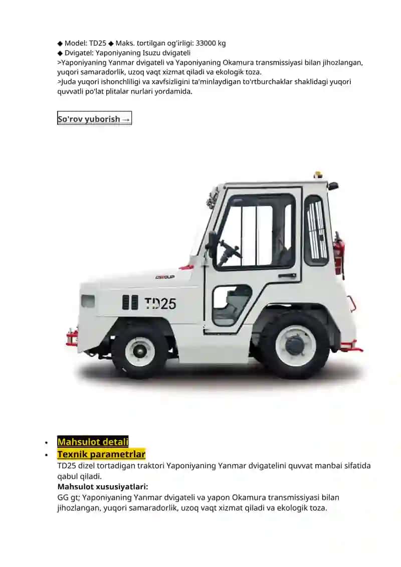 25T lityum elektr tortuvchi traktor 3