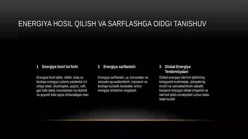 Metabolizm jarayonida energiya hosil bo'lishi va sarflanishi 3