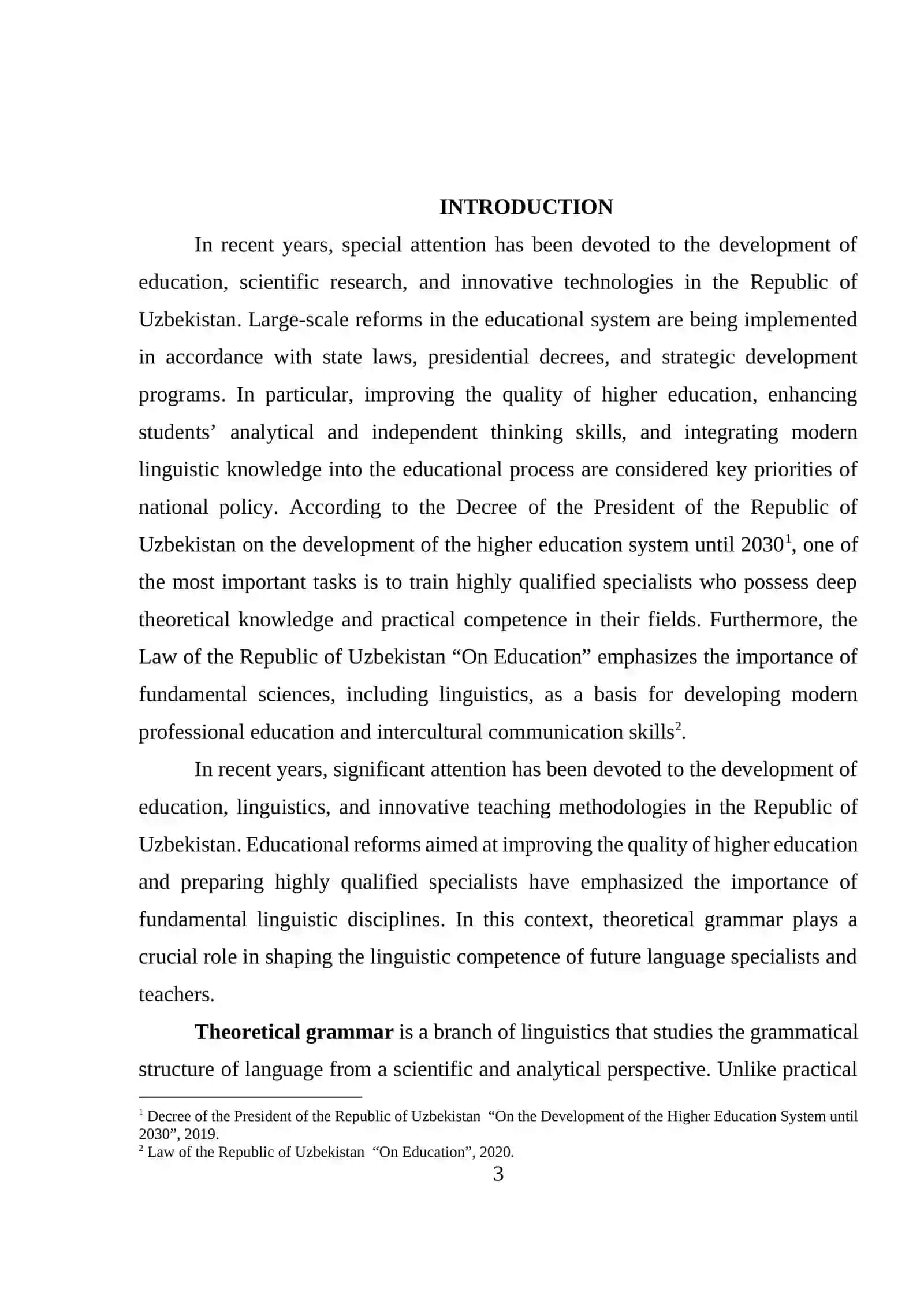Introduction to Theoretical Grammar 3