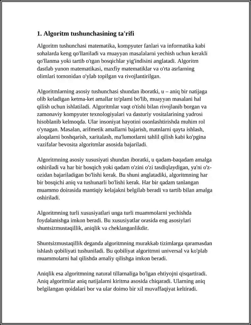 ALGORITM TUSHUNCHASI VA UNING HUSUSIYATLARI 3