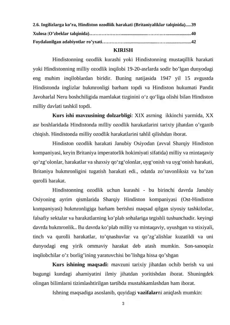 XIX ASRNING IKKINCHI YARMIDA, XX ASR BOSHLARIDADA HINDISTONDA MILLIY OZODLIK HARAKATI 3