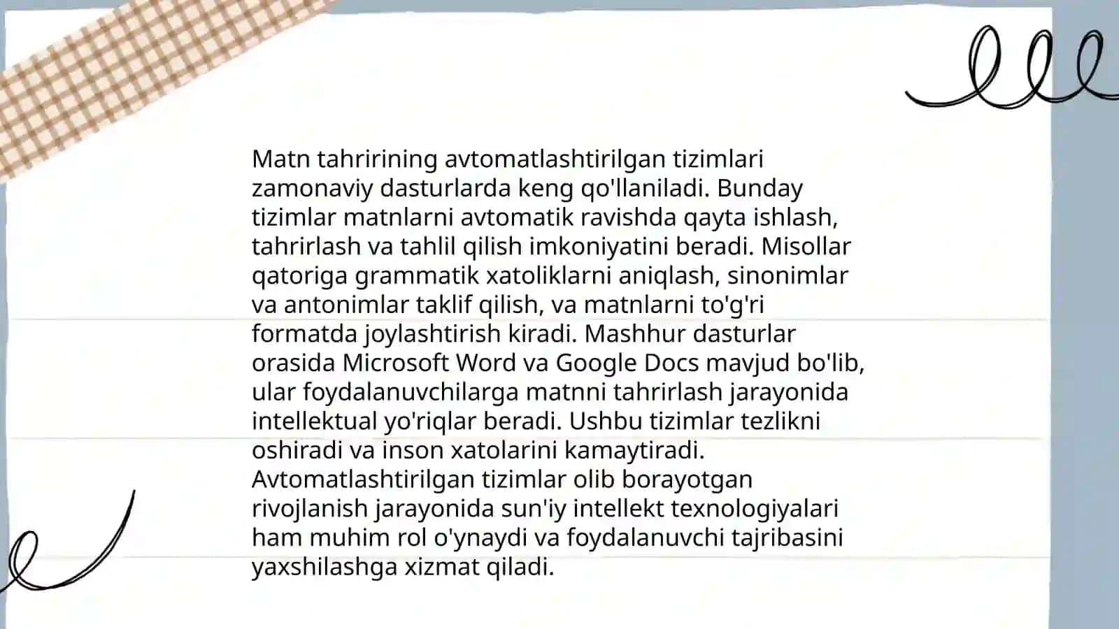 Kompyuter lingvistikasining avtomatik tahrir yo'nalishi 3