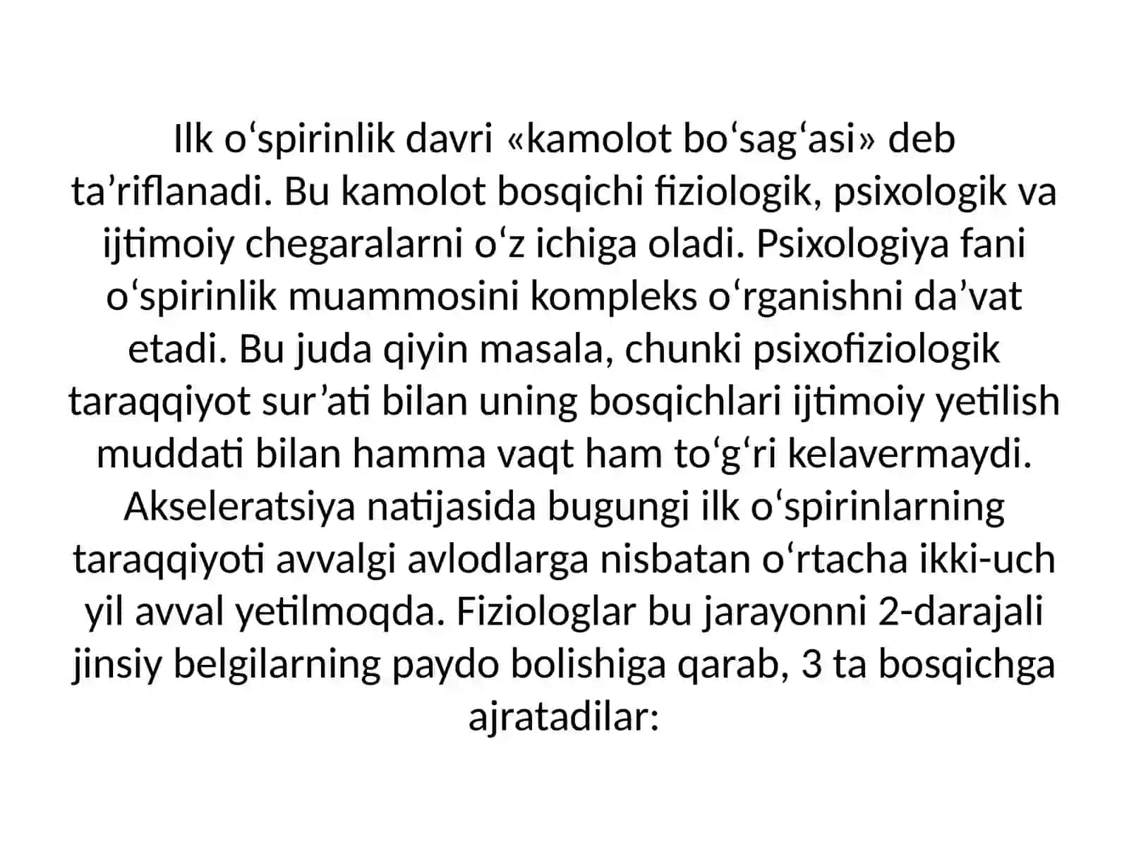 Ilko‘spirinlik va yoshlik davri dapsixikriv ojlanish xususiyatlari 3