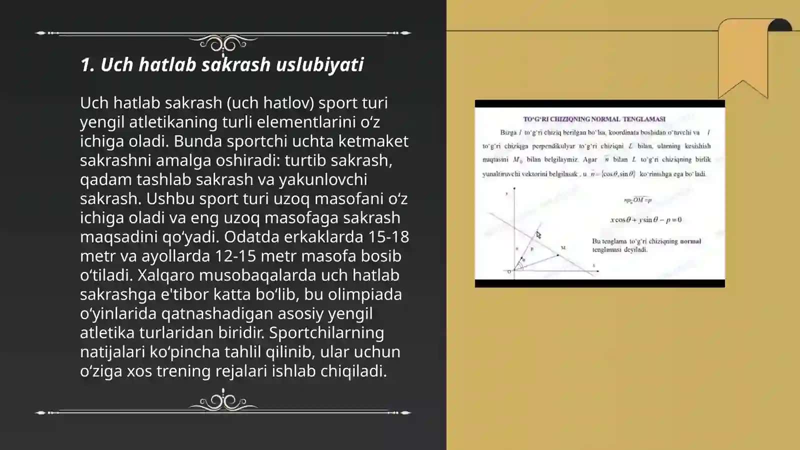 Uch hatlab sakrash texnikasi va uning fazalari oʻrgatish va takomillashtirish 3