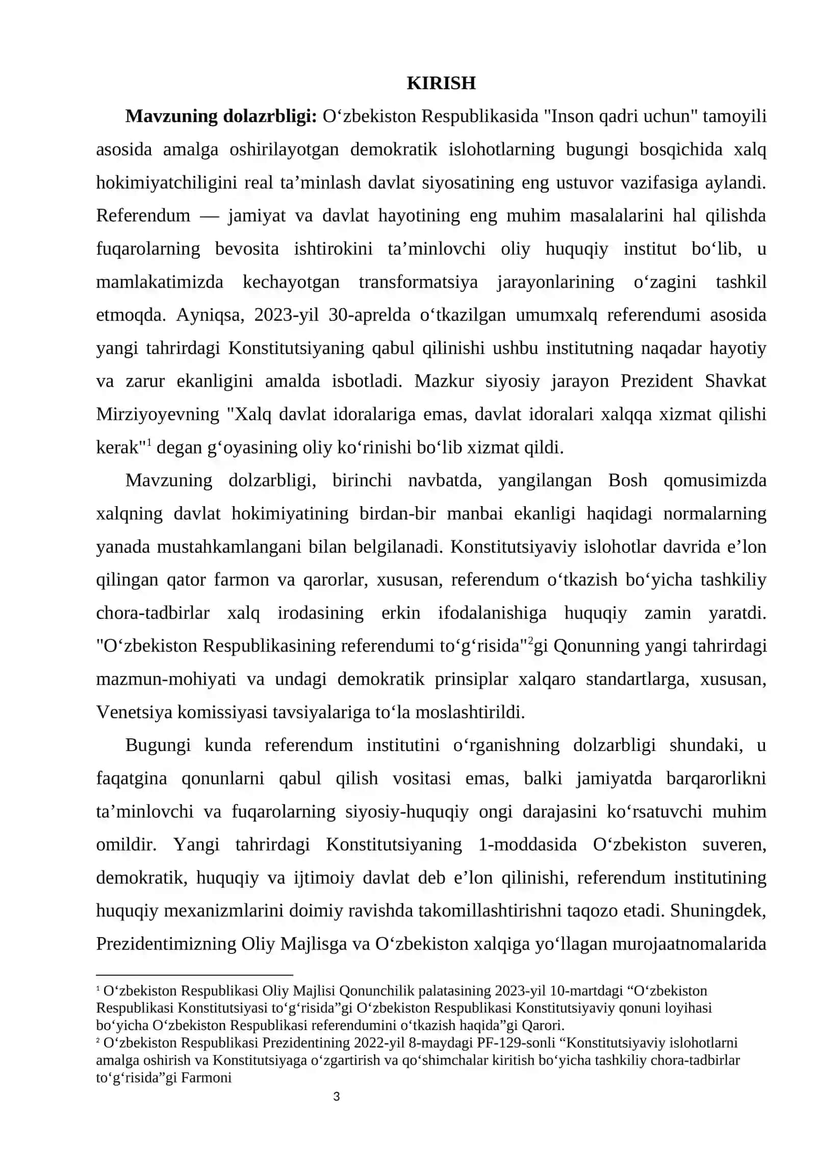 Konstitutsiyada referendum instituti kurs ishi 3