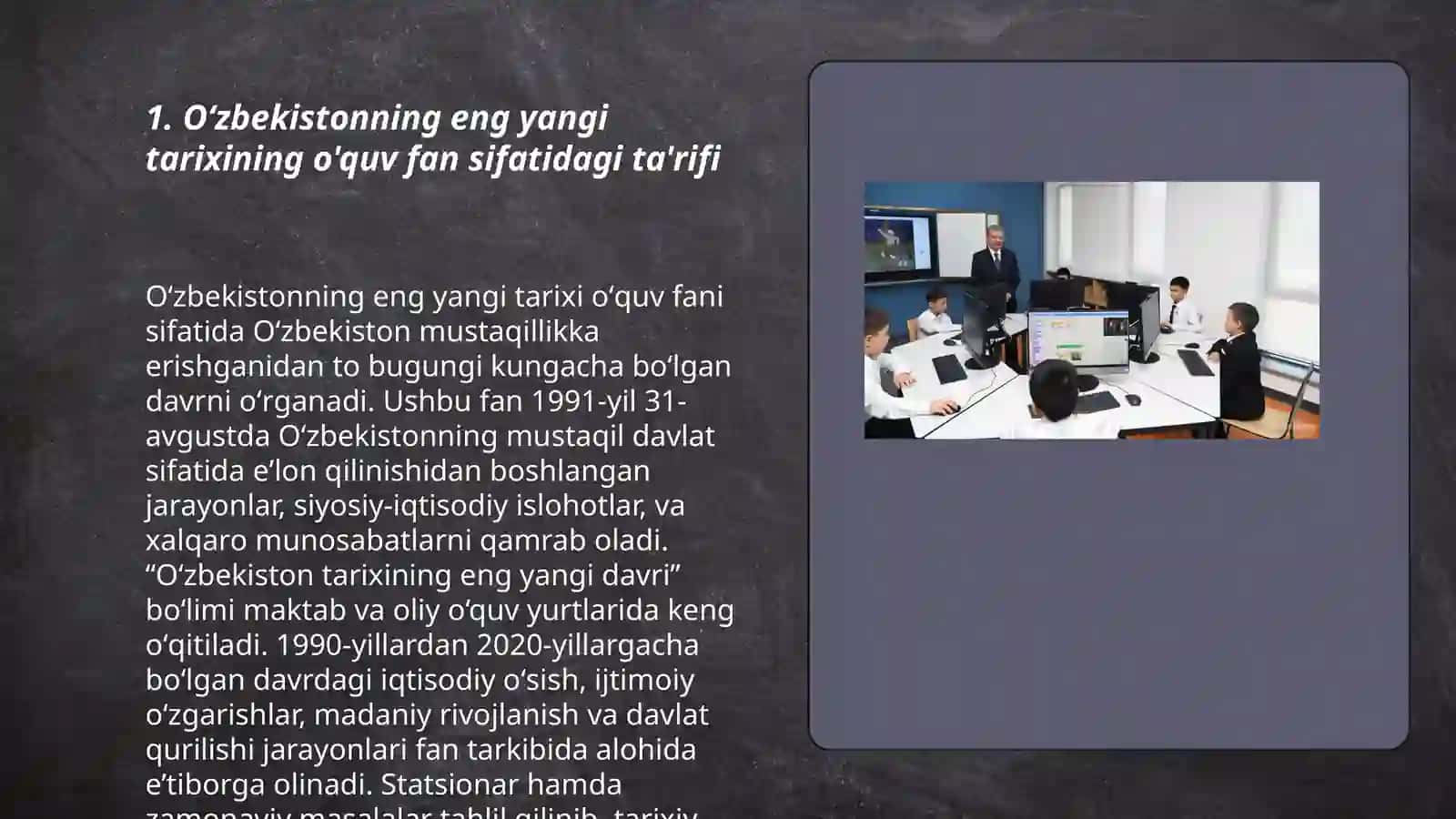 Oʻzbekistonning eng yangi tarixi o'quv fanining predmeti, maqsadi va vazifalari,nazariy-metodologik tamoyillari 3