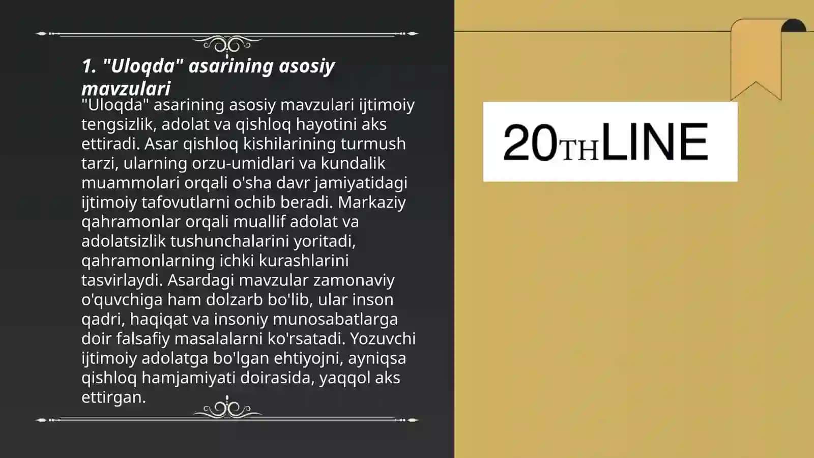 "Uloqda " " Jinlar bazmi " hikoyalari tahlili 3