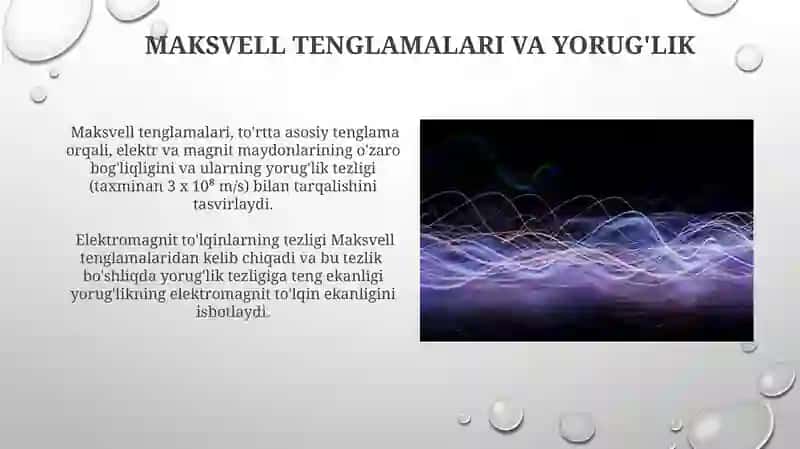 Yorugʻlikning elektromagnit toʻlqin nazariyasi 3