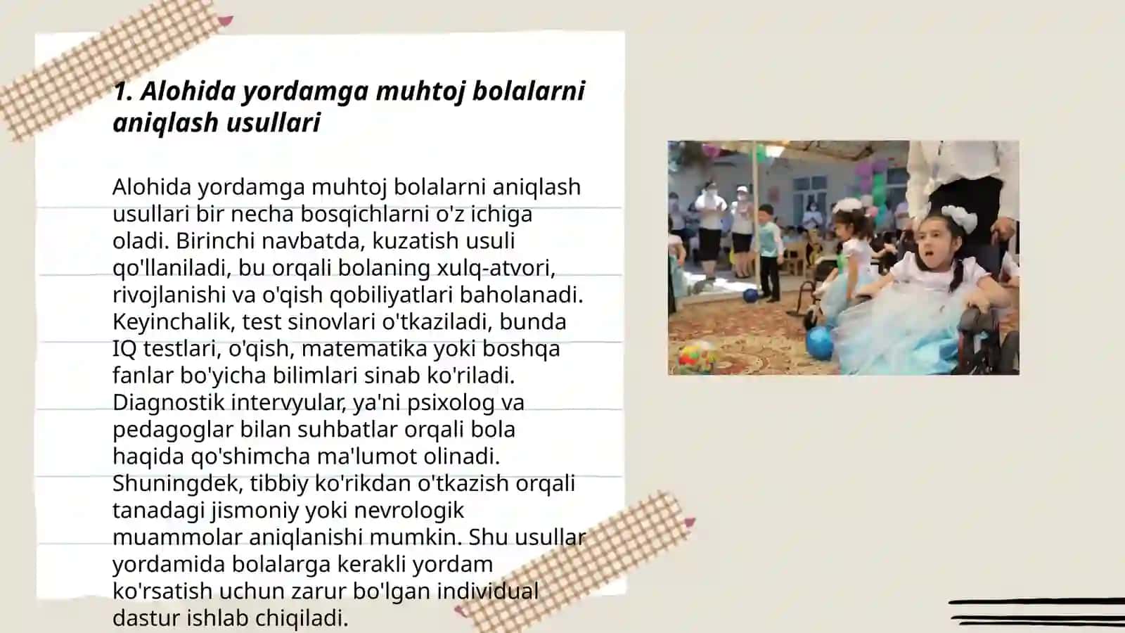 Taʼlim tashkilotlarida alohida yordamga muhtoj bolalarni taʼlim olishini qoʻllab quvvatlash texnologiyalari 3