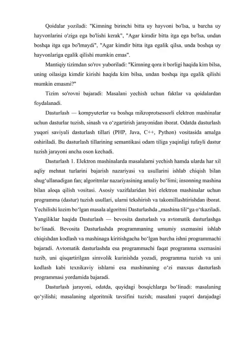 DASTURLASH USLUBLARI VA PARADIGMALAR. DASTURLASH USLUBLARI VA PARADIGMALAR TILLARI. MANTIQIY DASTURLASHDA MASALALARNI YECHISH. 3