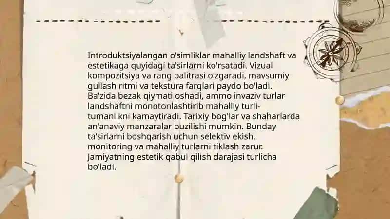 Introduktsiya qilingan o'simliklarning tabiatga va mahalliy flora va faunaga ta'siri 3