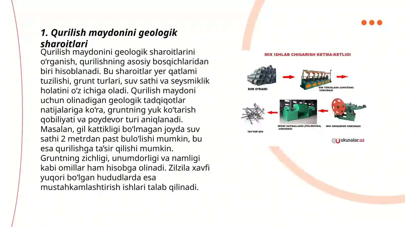 Silikat materiallari ishlab chiqaruvchi korxonalarini loyihalashda qurilish uchun maydon tanlash 3