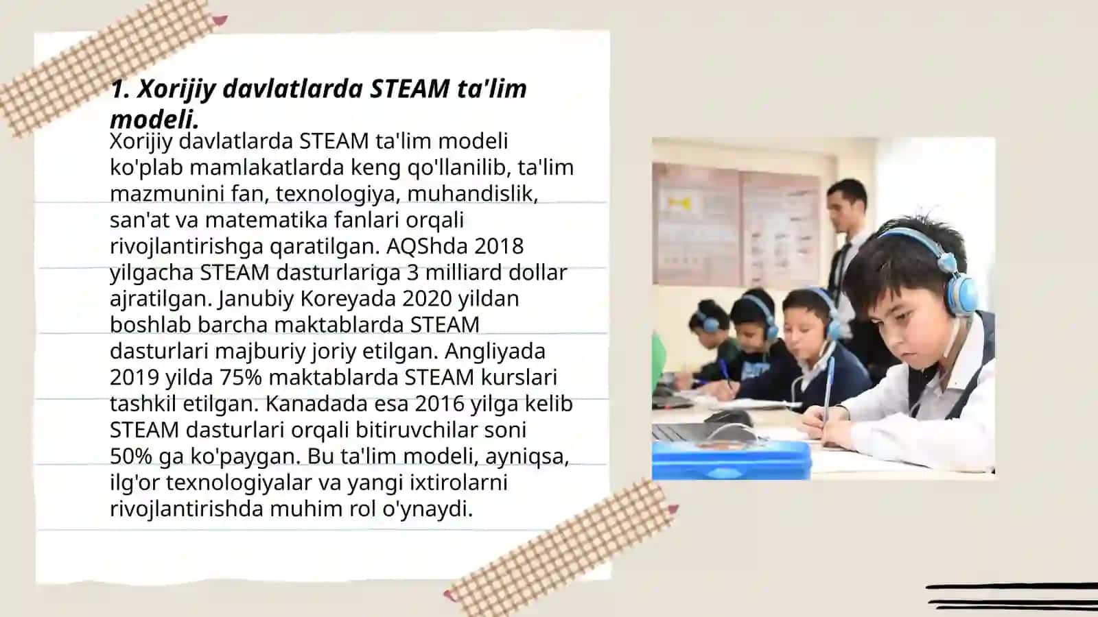 Xorijiy davlatlarda ta'lim tarbiya jarayonida STEAMdan foydalinish 3