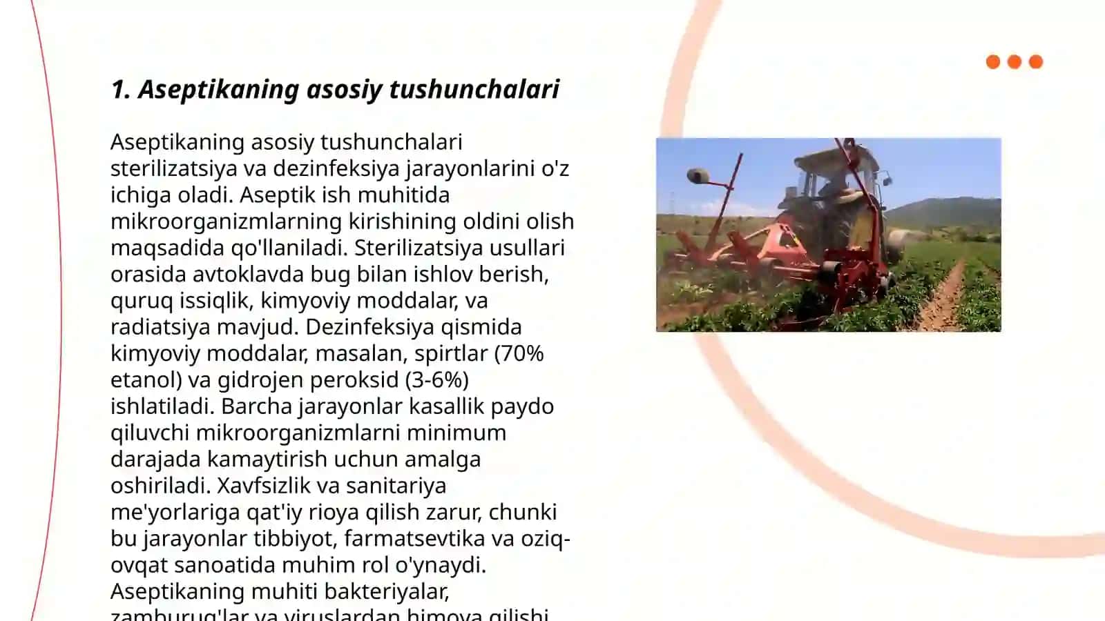 Aseptik va antiseptik tushunchalari. Operasion maydon aseptikasi tushunchalari. Stomatologiyada 3