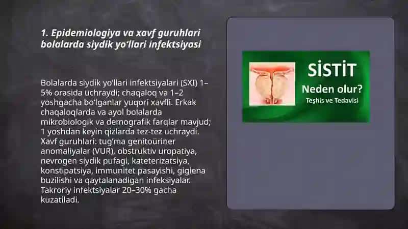 Bolalarda siydik yoʻllari infeksiyasi: sistit va piyelonefrit 3