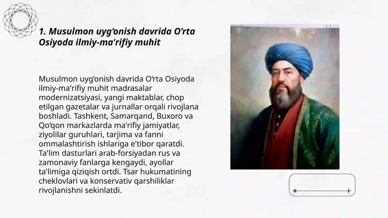 Musulmon uyg‘onish davrida O‘rta Osiyoda ilm fan 3