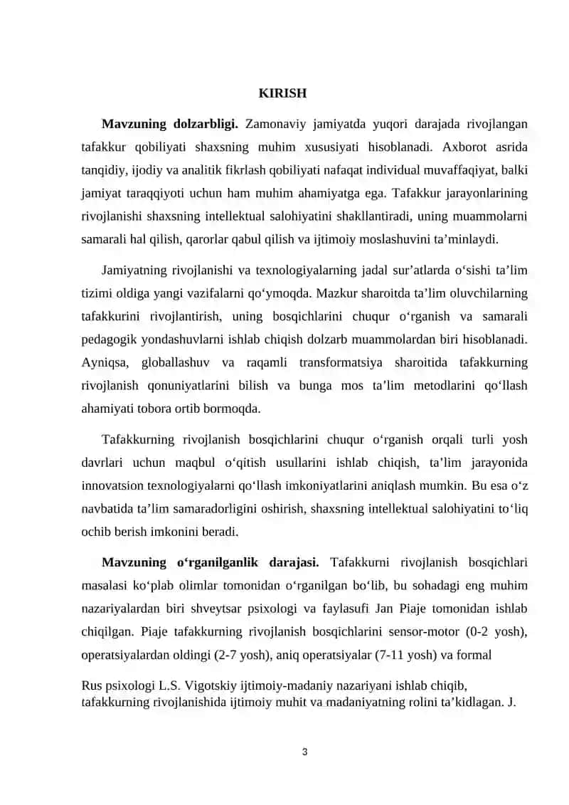 TAFAKKURNI RIVOJLANISH BOSQICHLARI 3