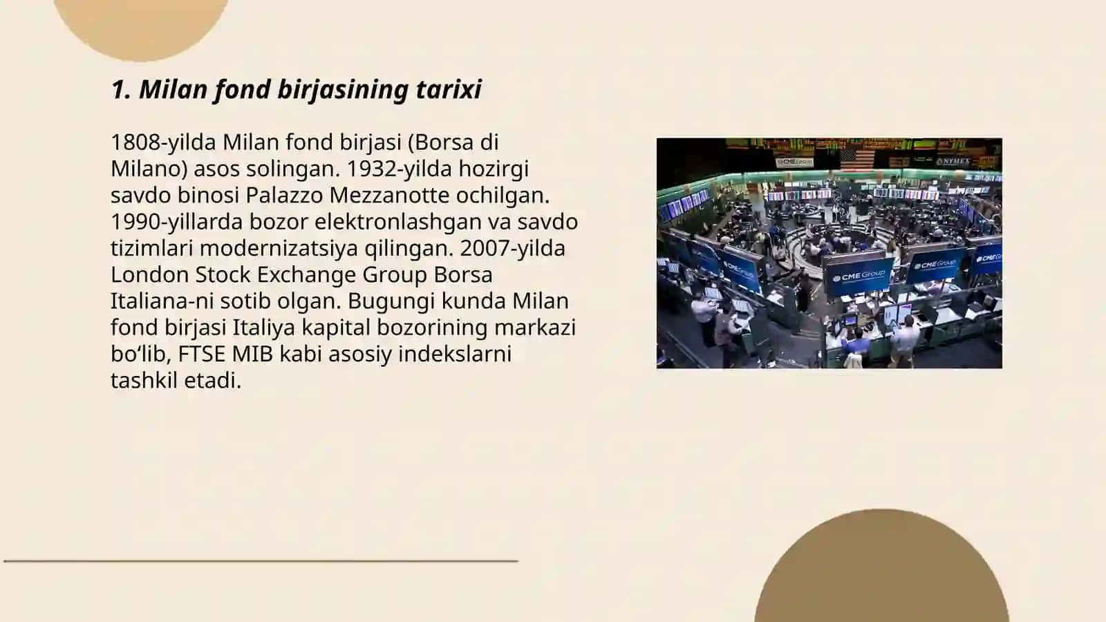 Milan fond birjasi 3
