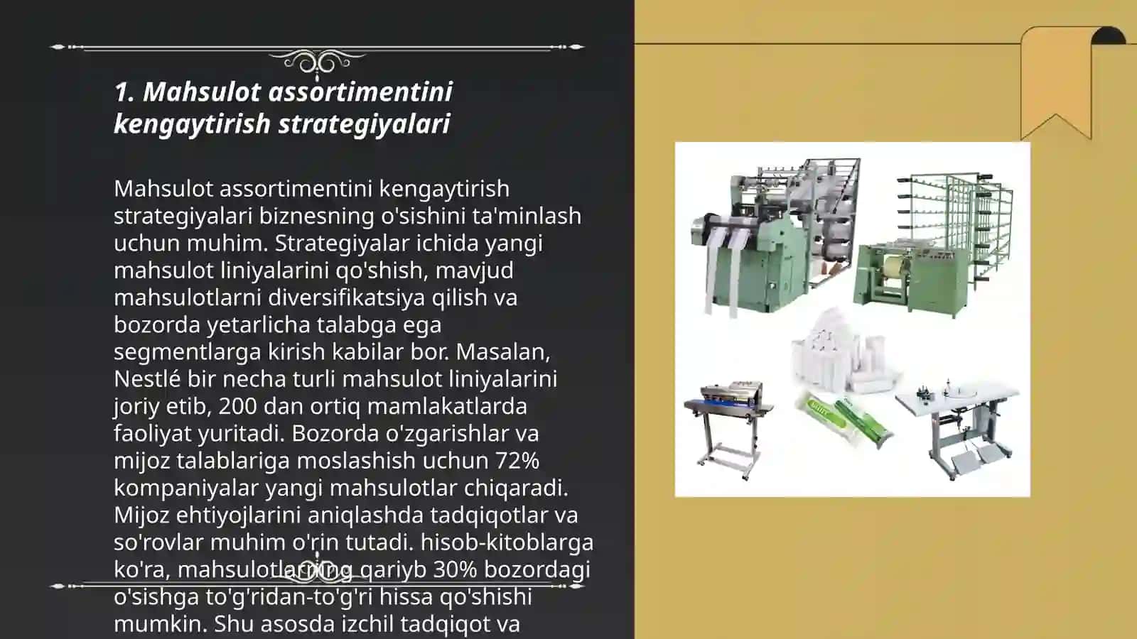 Mahsulot assortimentini boshqarish va ishlab chiqarish templiligini tahlil qilish 3