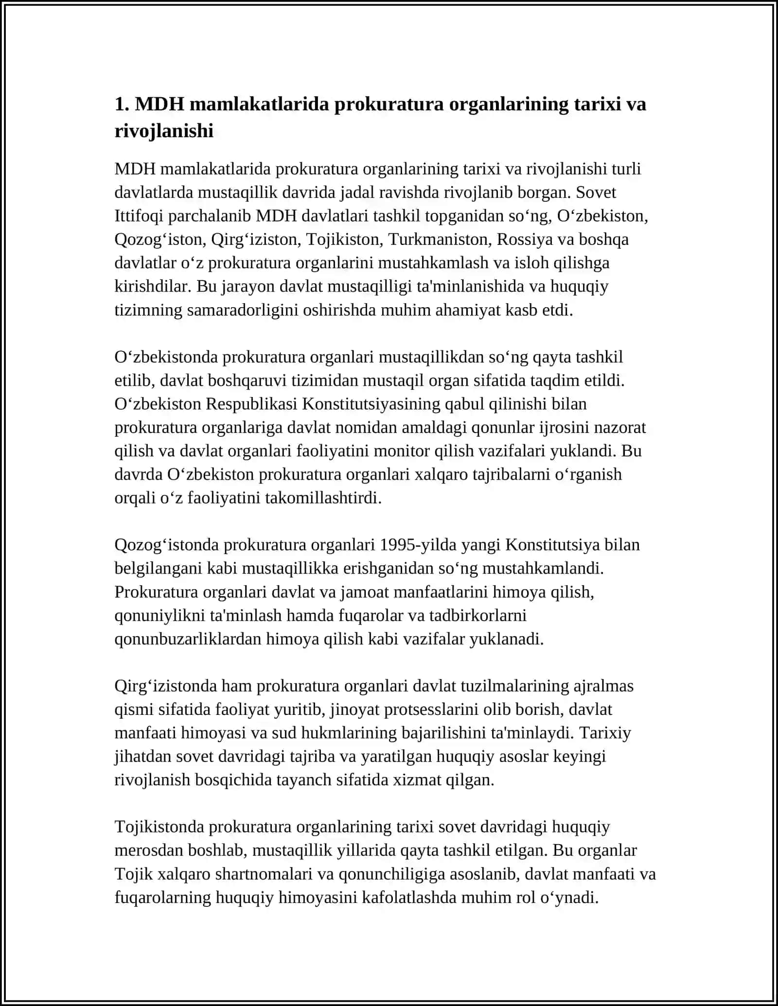 MDH MAMLAKATLARIDA PROKURATURA ORGANLARINING FAOLIYATI 3