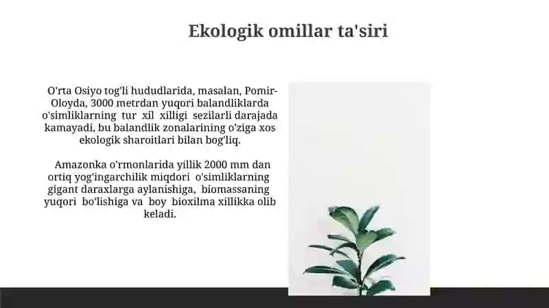O’simliklar geografiyasi asoslari 3