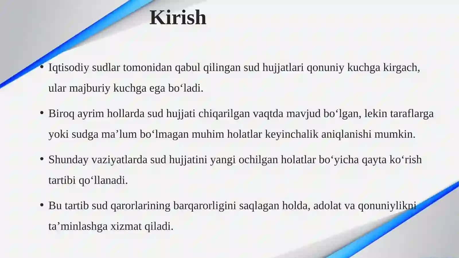 Qonuniy kuchga kirgan sud hujjatlarini yangi ochilgan holatlar bo‘yicha qayta ko‘rish 3