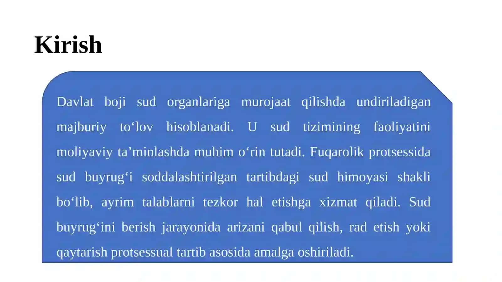 Davlat boji. Sud buyrug‘ini berish to‘g‘risidagi arizani qabul qilishni rad etish va qaytarish 3