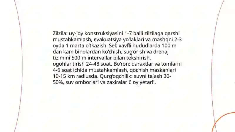 Tabiiy, texnogen, ekologik va ijtimoiy tusdagi favqulotda vaziyatlarda 3