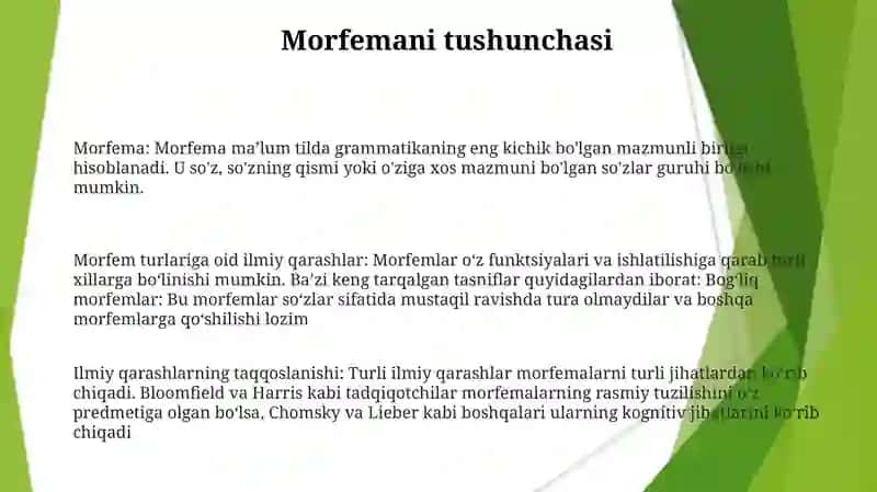 Morfema Turlari Haqida Ilmiy Qarashlarni O'Zaro Qiyoslash 3